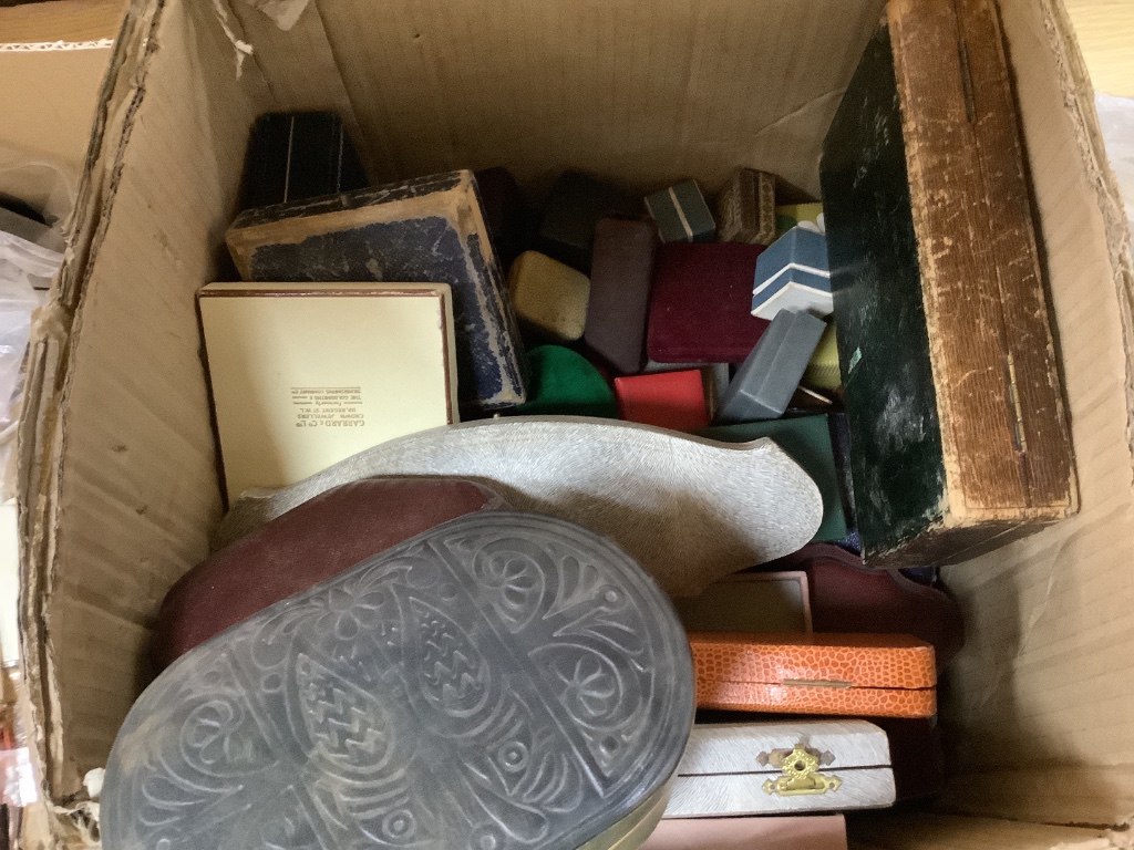 A variety of old jewellery boxes and cases